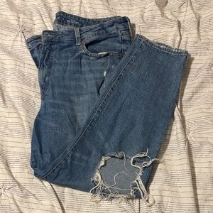 Ripped Straight Jeans